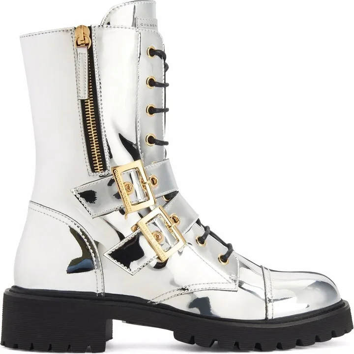 Tifa metallic calf-length boots