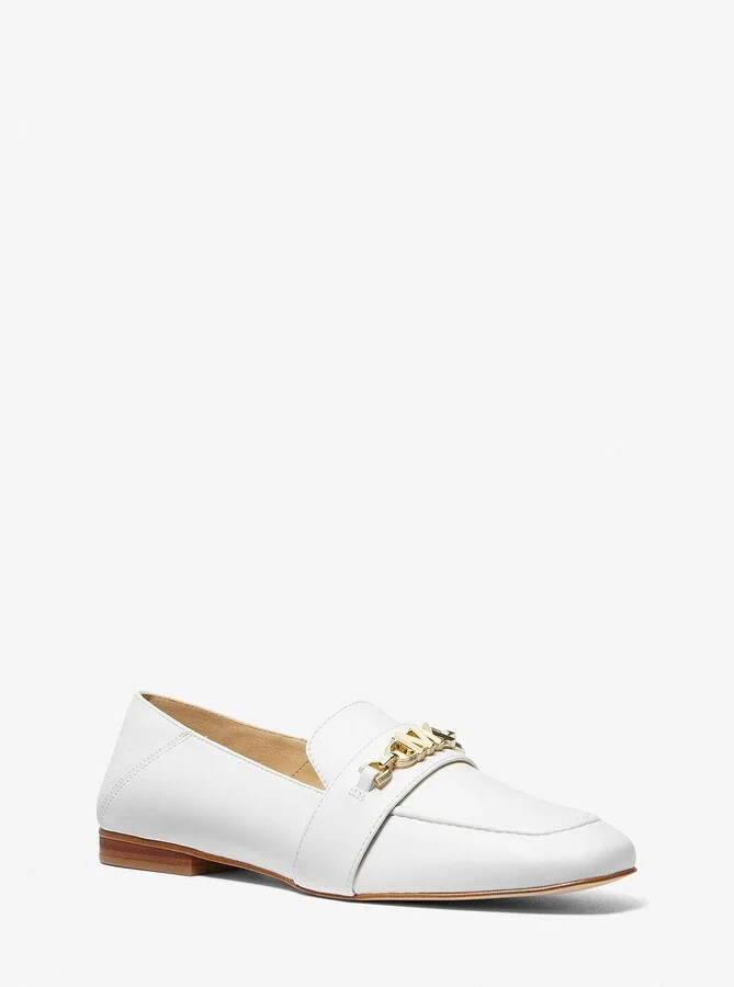 Tiffanie Loafer Women's 10 Optic White Leather Flat Shoes KHD1804