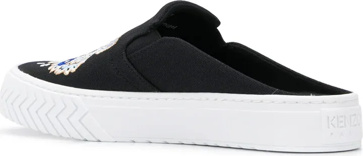 Tiger-Embroidered Backless Slip-On Trainers - Image 3