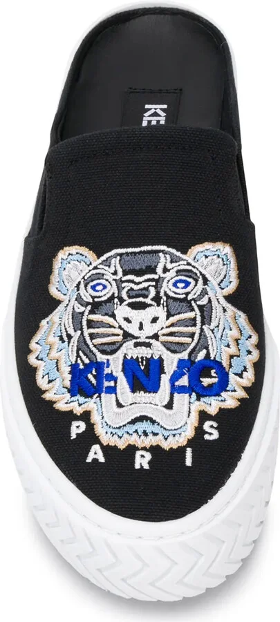 Tiger-Embroidered Backless Slip-On Trainers - Image 4