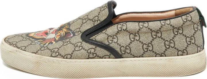 Tiger Embroidered Slip-On Sneakers