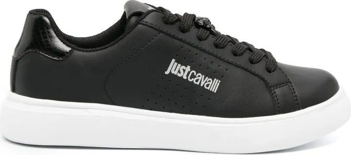 Tiger Head-logo leather sneakers