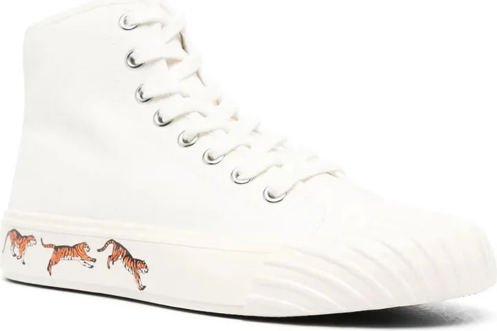 Tiger-Print Lace-Up Sneakers - Image 2