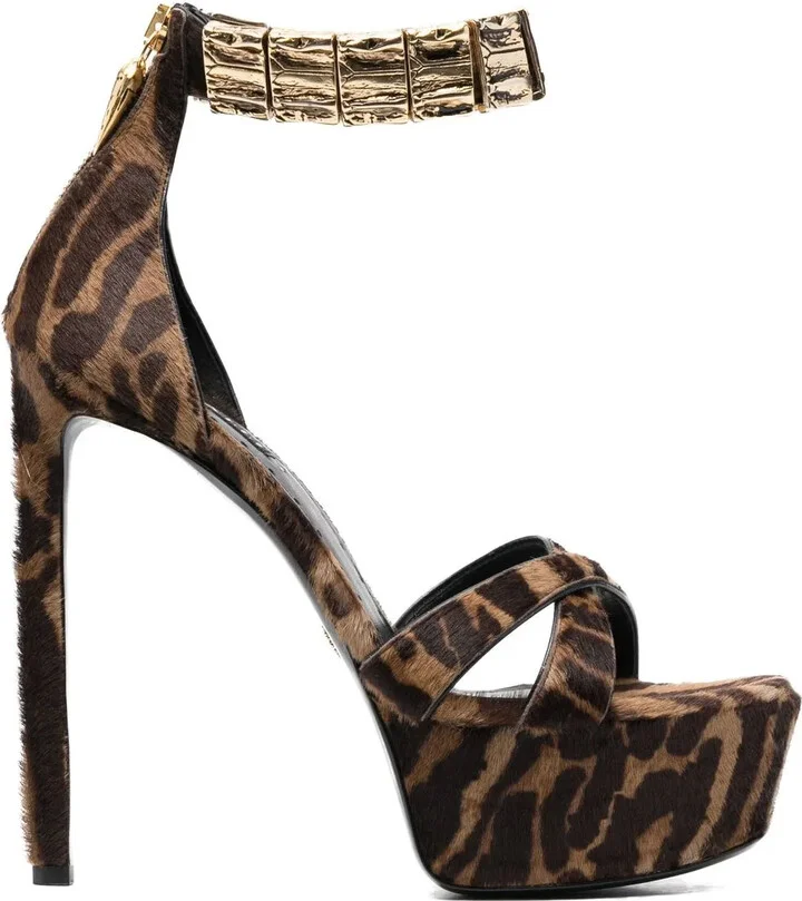 Tiger-Print Platform Sandals