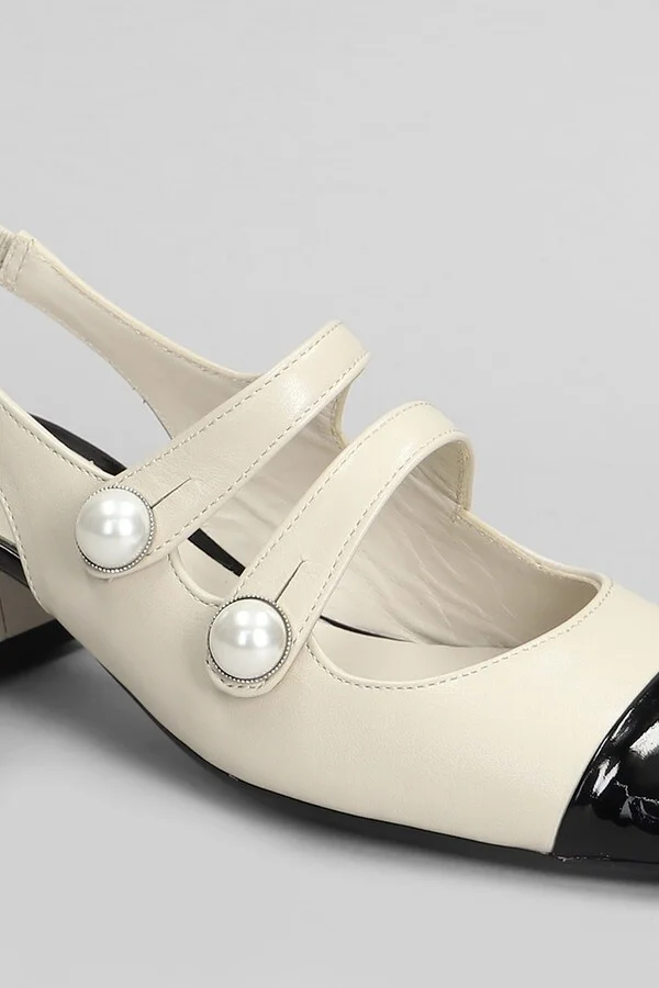 Tiglio Pumps In Beige Leather - Image 5