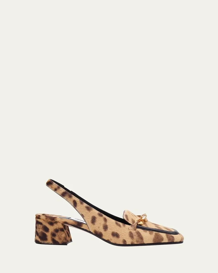 Tilda Chain Calf Hair Loafer Pumps