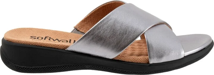 'Tillman' Leather Cross Strap Slide Sandal - Image 3