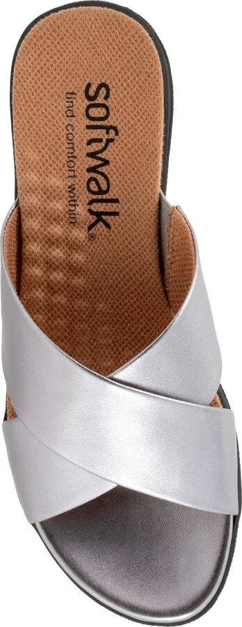'Tillman' Leather Cross Strap Slide Sandal - Image 5