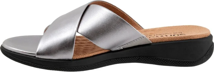 'Tillman' Leather Cross Strap Slide Sandal - Image 9