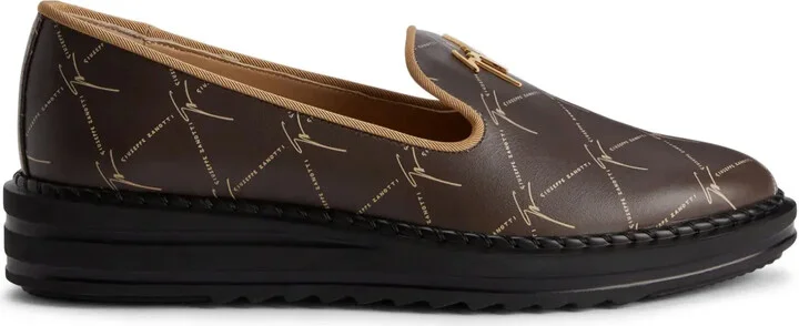 Tim logo-lettering loafers