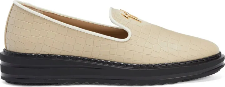 Tim logo-lettering loafers
