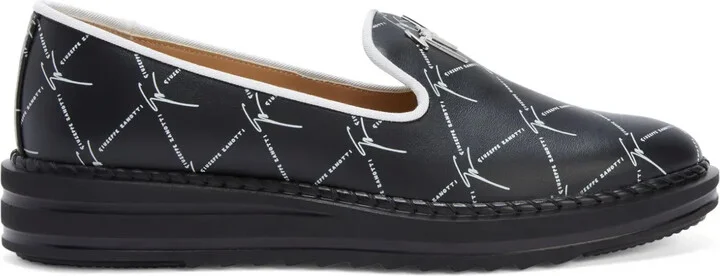 Tim logo-lettering loafers