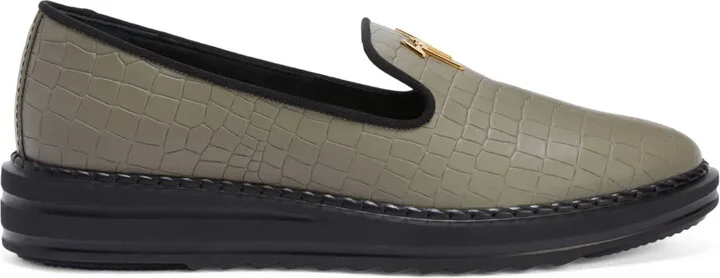 Tim logo-lettering loafers