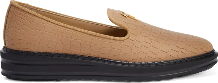 Tim logo-lettering loafers