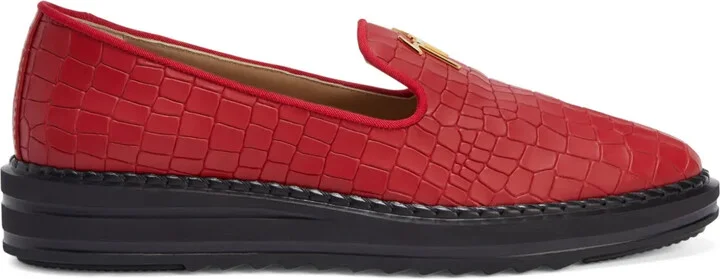 Tim logo-lettering loafers