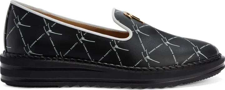 Tim logo-lettering loafers