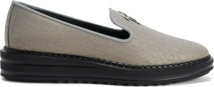 Tim logo-lettering loafers