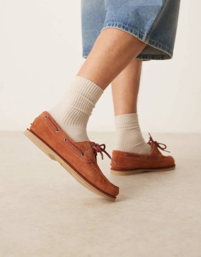 Timberland 2 eye boat shoes in brown suede - Image 4