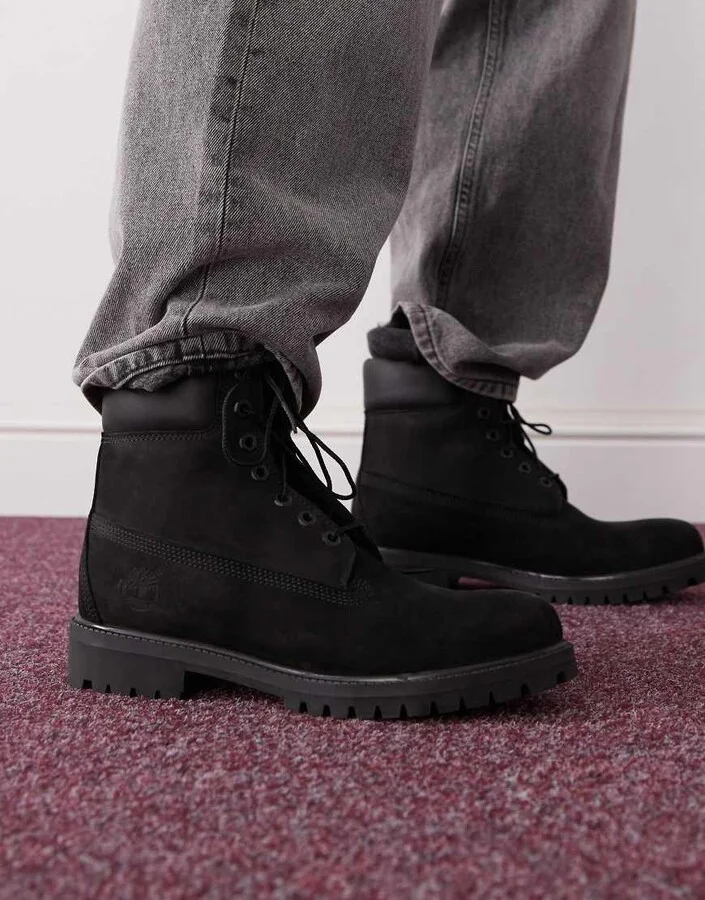Timberland 6 inch lace up waterproof boot in black