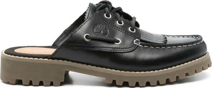 Timberland Black Mules With Lace-Up