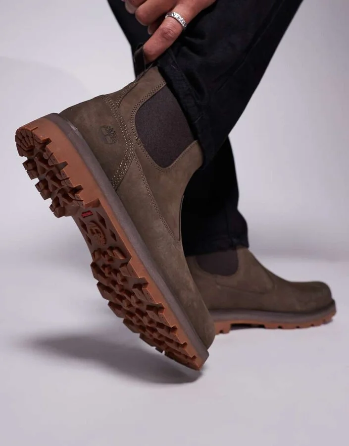 Timberland britton road mid chelsea boot in brown - Image 3