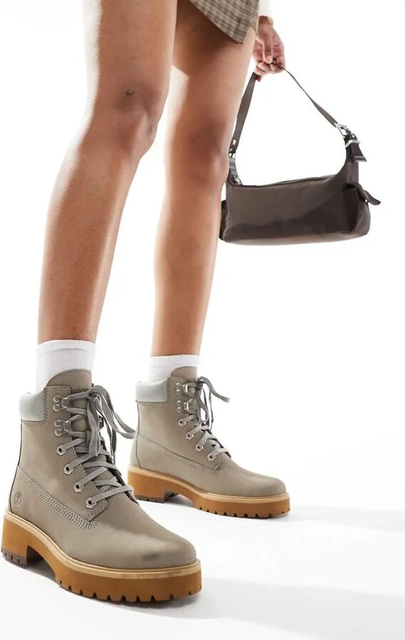 Timberland carnaby cool mid lace up boot in olive full grain - Image 3