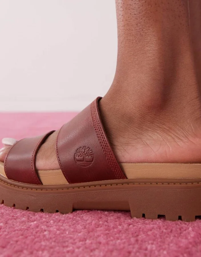 Timberland Clairemont Way backstrap sandals in dark red - Image 3