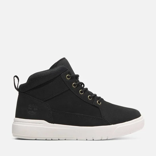 Timberland Junior Allston Mid Lace-Up Sneaker, Black Nubuck,