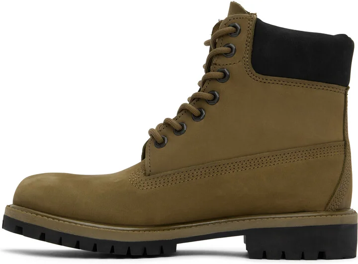 Timberland Khaki Premium 6-Inch Lace-Up Waterproof Boots - Image 3