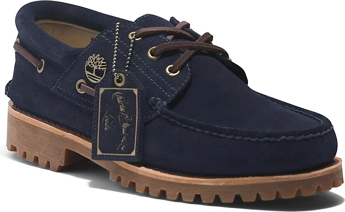 Timberland Men's C. f. Stead Indigo Suede 3 Eye Lug Handsewn Boat Shoes