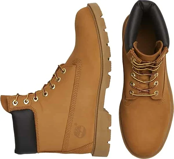 Timberland Men's Classic Plain Toe Lace Up Waterproof Boots Tan