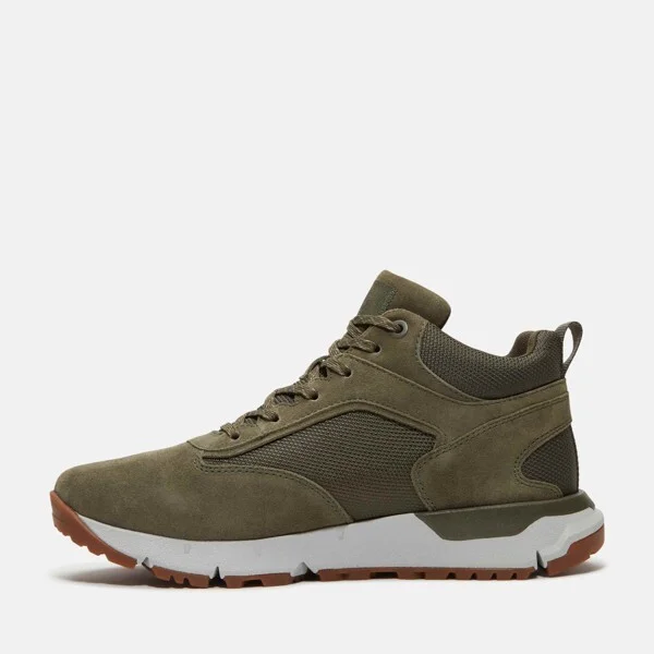 Timberland Men's Davis Square Mid Lace-Up Sneaker, Light Taupe Suede, - Image 2