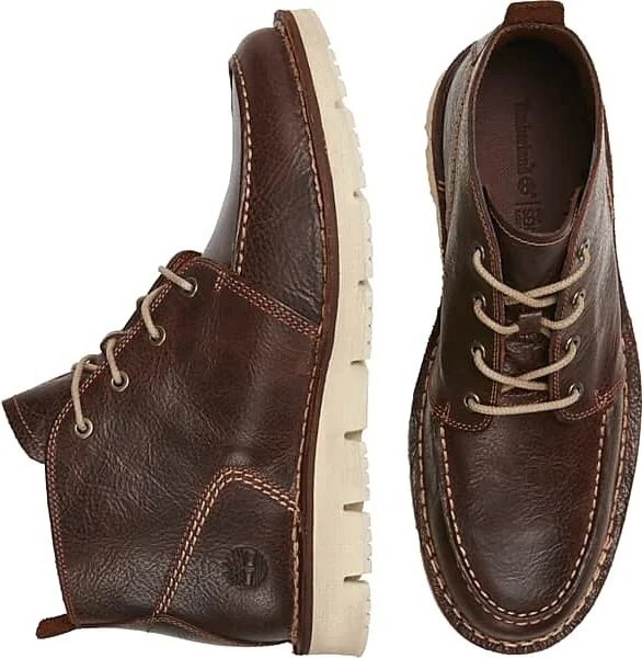 Timberland Men's Westmore Lace-Up Moc Toe Chukka Boots Brown