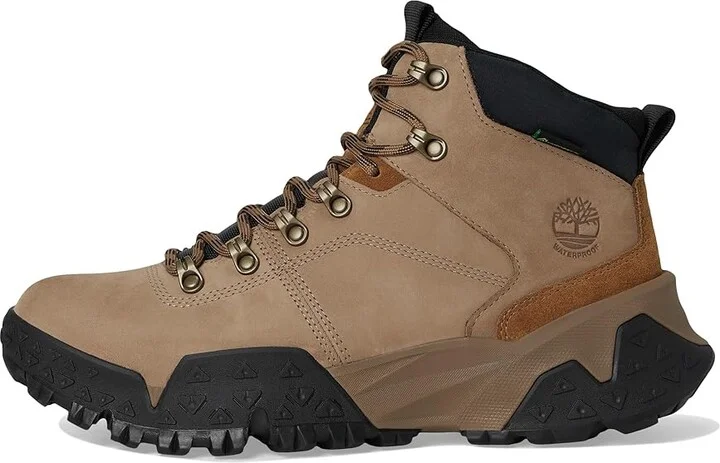 Timberland Motion Scramble Mid Lace Up Waterproof Men's Climbing Shoes Medium Beige Nubuck : 10.5 M, Leather - Image 6