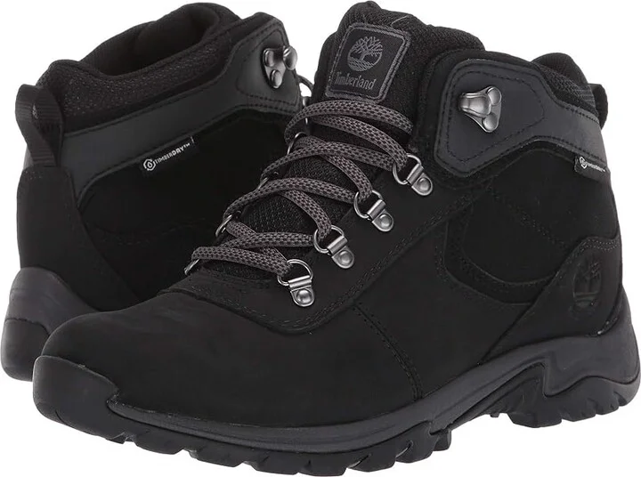 Timberland Mt. Maddsen Mid Leather Waterproof Women's Lace-up Boots Black Full Grain Leather : 8.5 B - Medium