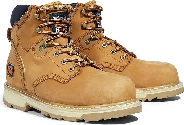 Timberland PRO 6 Pit Boss Steel Toe Men's Work Lace-up Boots Wheat : 9.5 D - Medium, Leather - Image 5