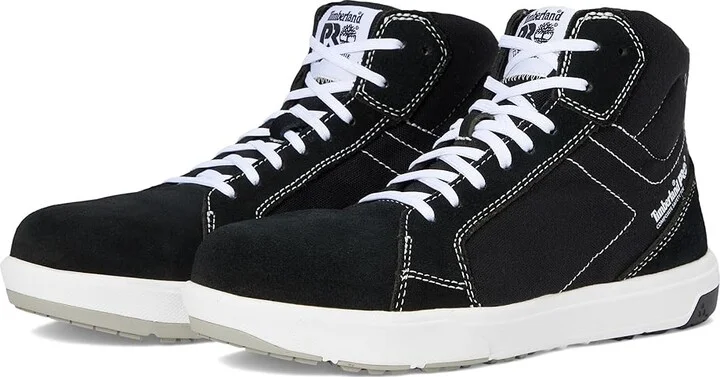Timberland PRO Berkley Hi Composite Safety Toe Shoes Black/White 1 : Men's 14 - Women's 15.5 Medium, Leather/Textile