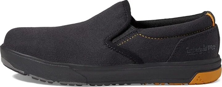 Timberland PRO Berkley Slip-On Composite Safety Toe Men's Shoes Grey/Yellow : 3.5 D - Medium, Canvas - Image 6