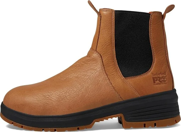 Timberland PRO Birchline Chelsea Composite Safety Toe Women's Work Boots Biscuit Camper Brown : 10 C - Medium, Leather - Image 6