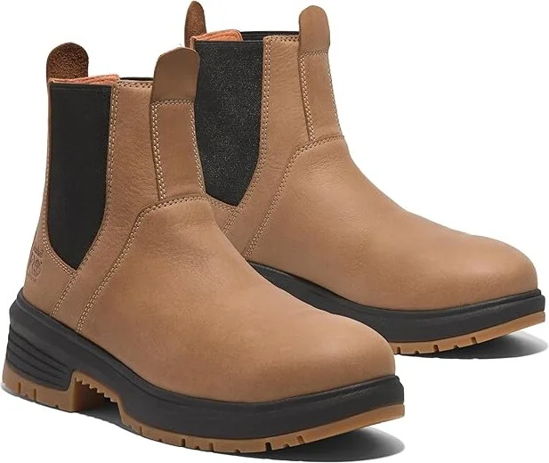 Timberland PRO Birchline Chelsea Composite Safety Toe Women's Work Boots Biscuit Camper Brown : 10 C - Medium, Leather