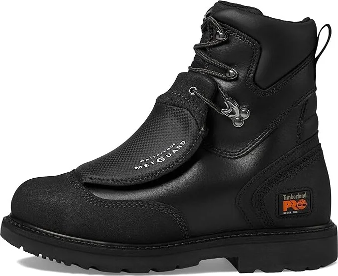 Timberland PRO External Met Guard 8 Inch Steel Safety Toe Waterproof Men's Work Boots Black : 8 E - Wide, Leather - Image 5