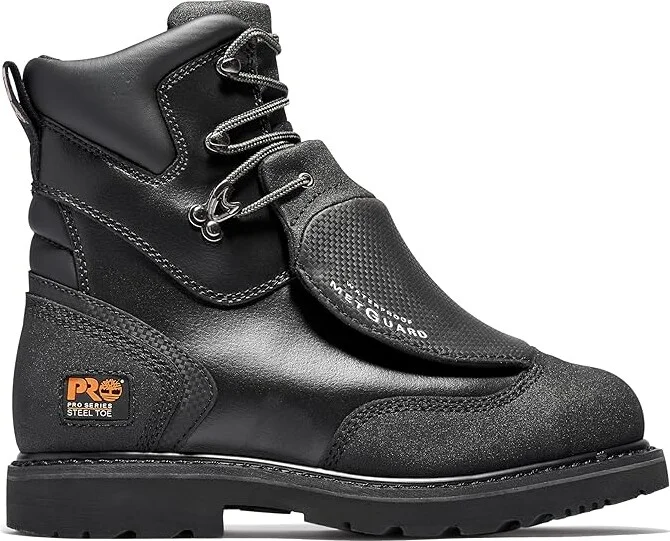 Timberland PRO External Met Guard 8 Inch Steel Safety Toe Waterproof Men's Work Boots Black : 8 E - Wide, Leather - Image 6