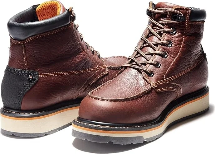 Timberland PRO Gridworks 6 Moc Soft Toe Waterproof Men's Work Lace-up Boots Brown Tempest Rancher : 14 D - Medium, Leather - Image 6