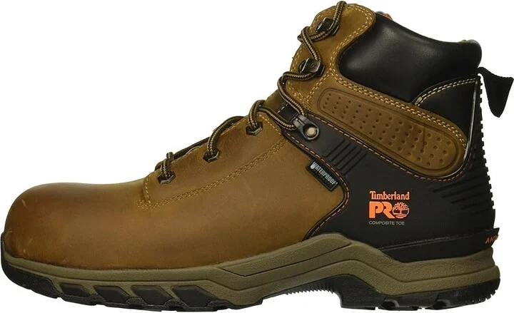 Timberland PRO Hypercharge 6 Composite Safety Toe Waterproof Men's Work Boots Brown Distressed1 : 8.5 E - Wide, Leather - Image 6