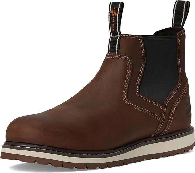 Timberland PRO Irvine Chelsea Wedge Soft Toe Men's Work Boots Medium Brown : 9.5 D - Medium, Leather - Image 5