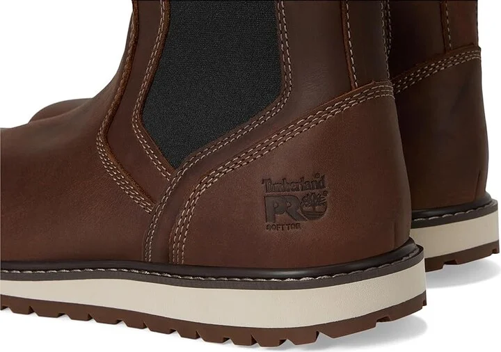Timberland PRO Irvine Chelsea Wedge Soft Toe Men's Work Boots Medium Brown : 9.5 D - Medium, Leather - Image 7