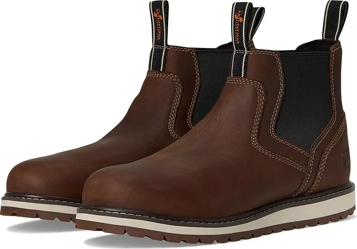 Timberland PRO Irvine Chelsea Wedge Soft Toe Men's Work Boots Medium Brown : 9.5 D - Medium, Leather
