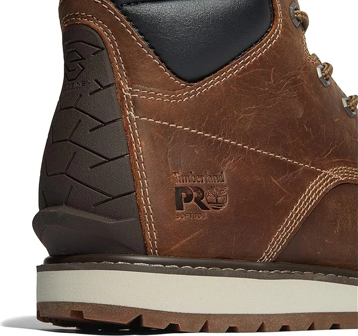 Timberland PRO Irvine Wedge 6 Soft Toe Men's Shoes Cathay Spice Brown2024 NEW : 11.5 D - Medium, Leather - Image 4