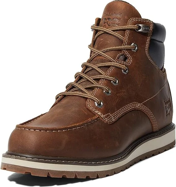 Timberland PRO Irvine Wedge 6 Soft Toe Men's Shoes Cathay Spice Brown2024 NEW : 11.5 D - Medium, Leather