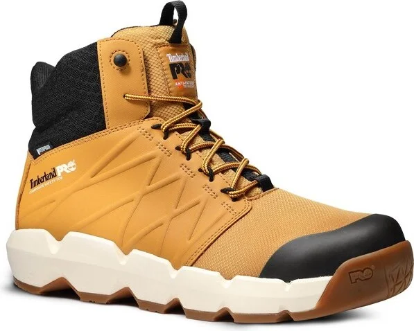 Timberland PRO Men's, Composite Toe, Morphix Outdoor Wheat/White, EH, WP, Hiker Work Boots - 7.5 W